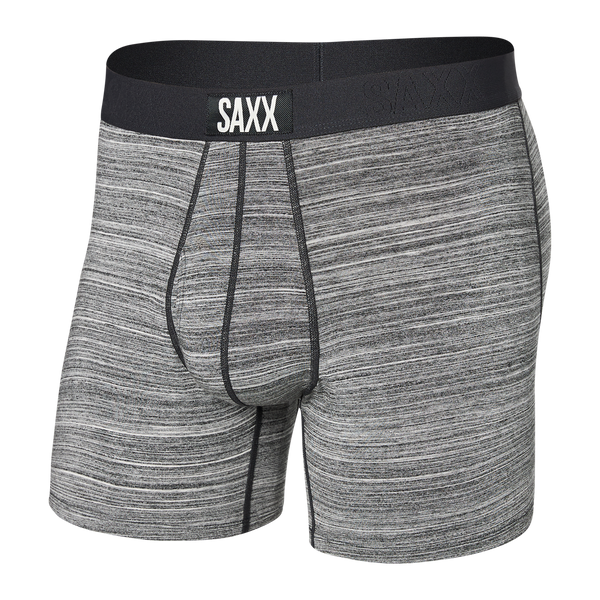 SAXX Men's Ultra Boxer Brief Underwear - Grey Criss Cross