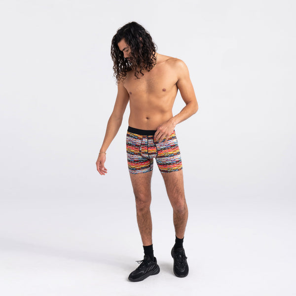 Saxx M DROPTEMP COOLING COTTON BOXER BRIEF, Beer Can Choir - Slate