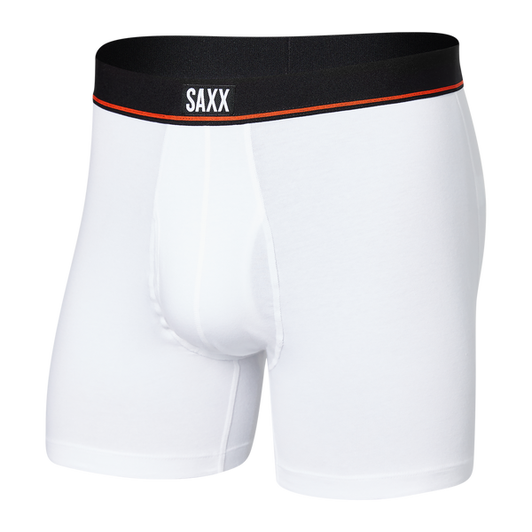 Saxx Underwear L67145 Mens White Droptemp Fly Boxer Briefs Size Medium