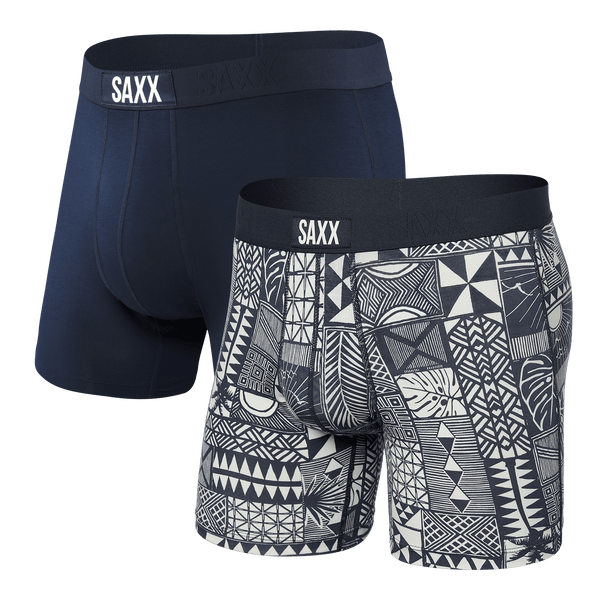 Saxx Vibe Super Soft Boxer Brief Men's Underwear, Freehand Stripe/Grey,  Medium 