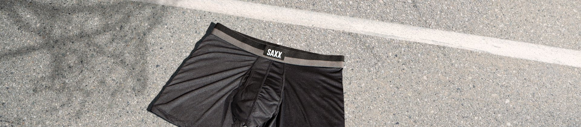 Black Sport Mesh underwear on outdoor basketball court