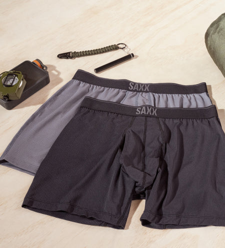 Saxx Underwear Mens Black Orange Daytripper Boxer Brief Fly 2-Pack Size M  49314