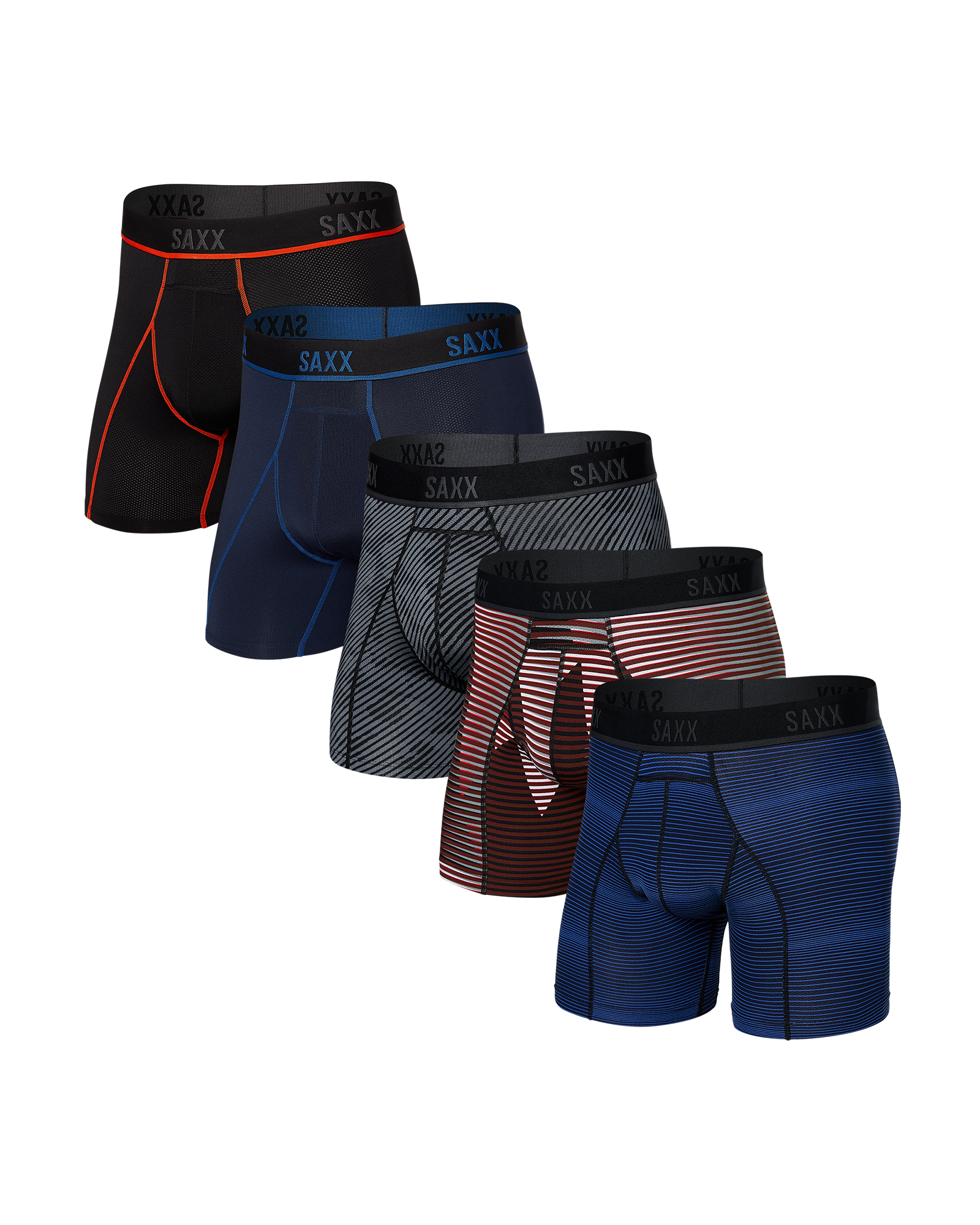 Front of Kinetic Boxer Brief 5-Pack in Assorted Prints