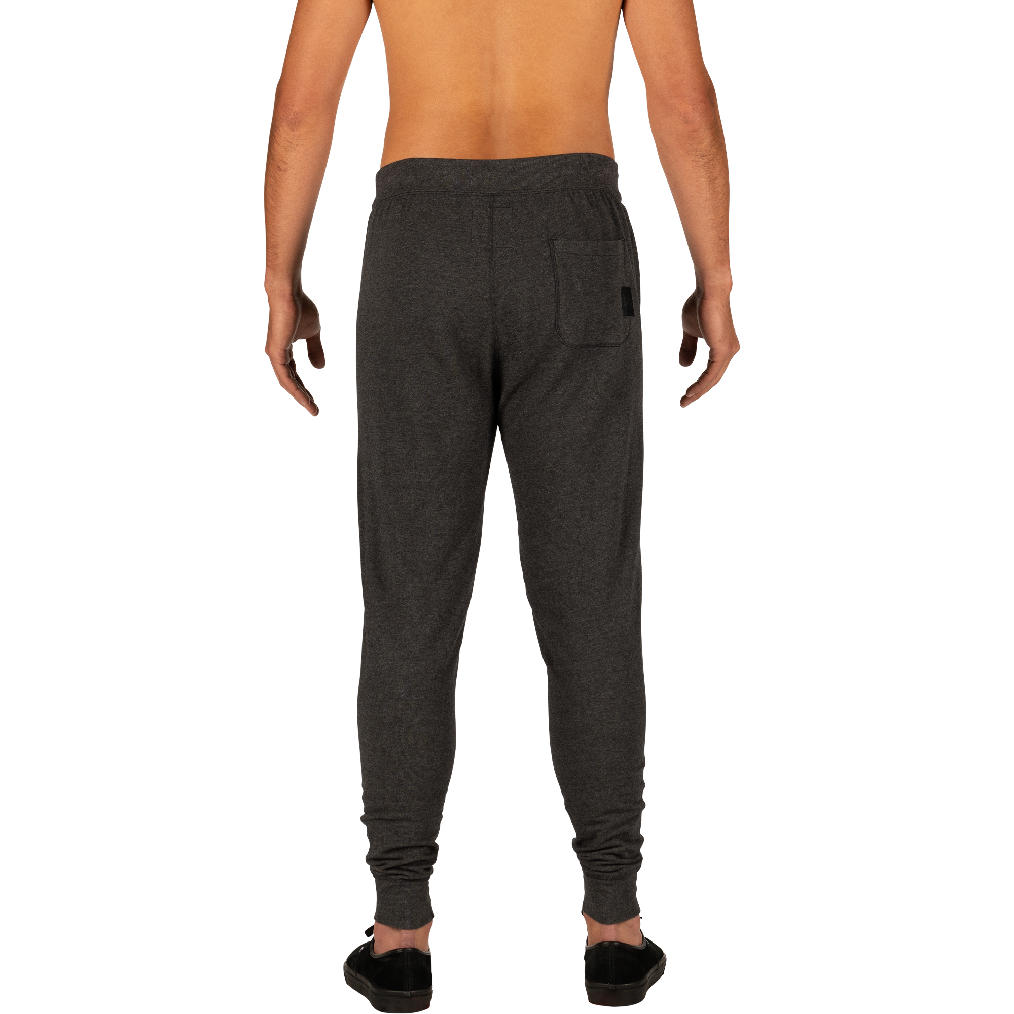 Back - Model wearing 3Six Five Lounge Pant in Black Heather