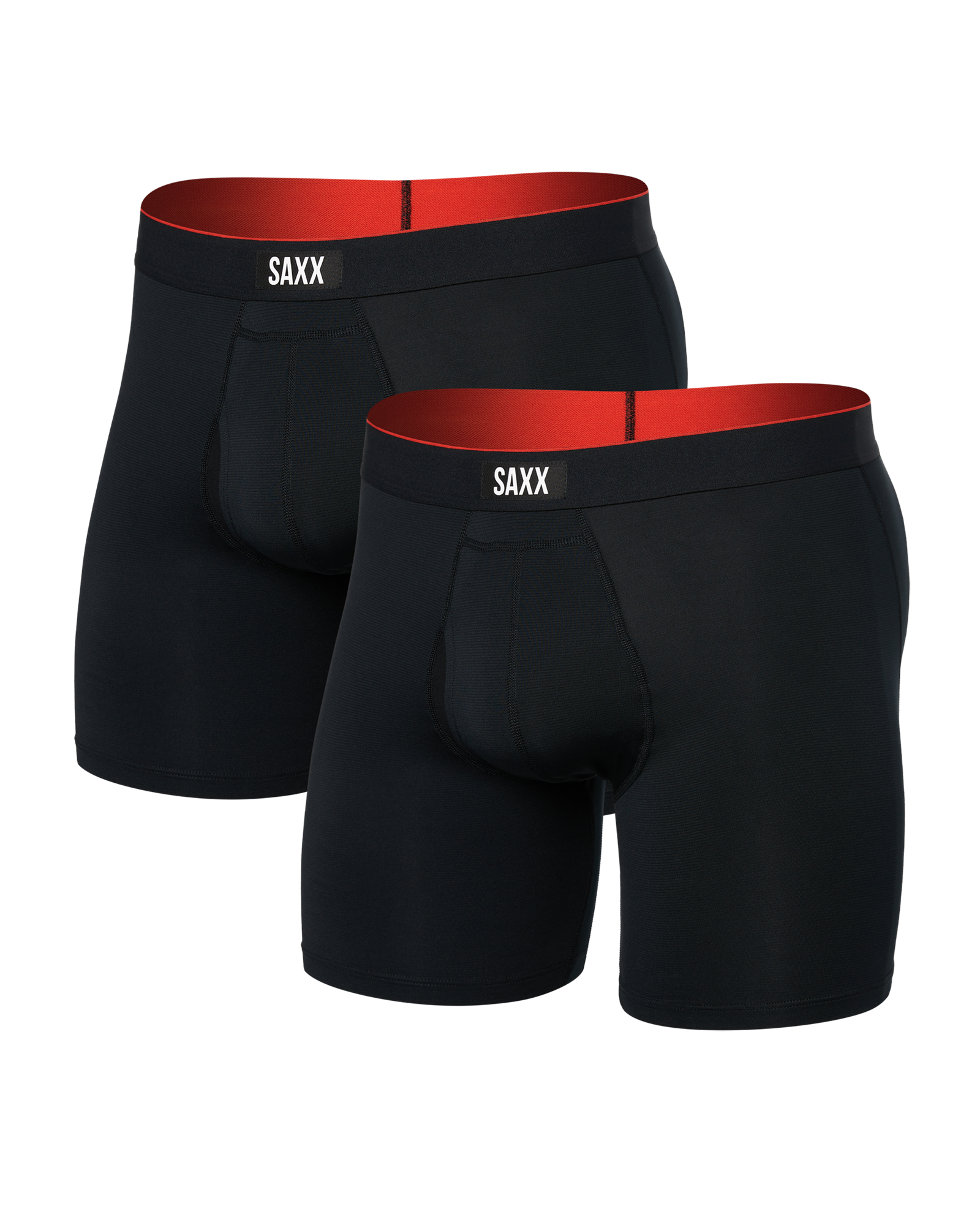 Front of Multi-Sport Mesh Boxer Brief (2 Pack) n Black