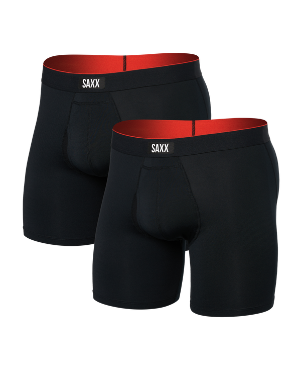 Front of Multi-Sport Mesh Boxer Brief (2 Pack) n Black