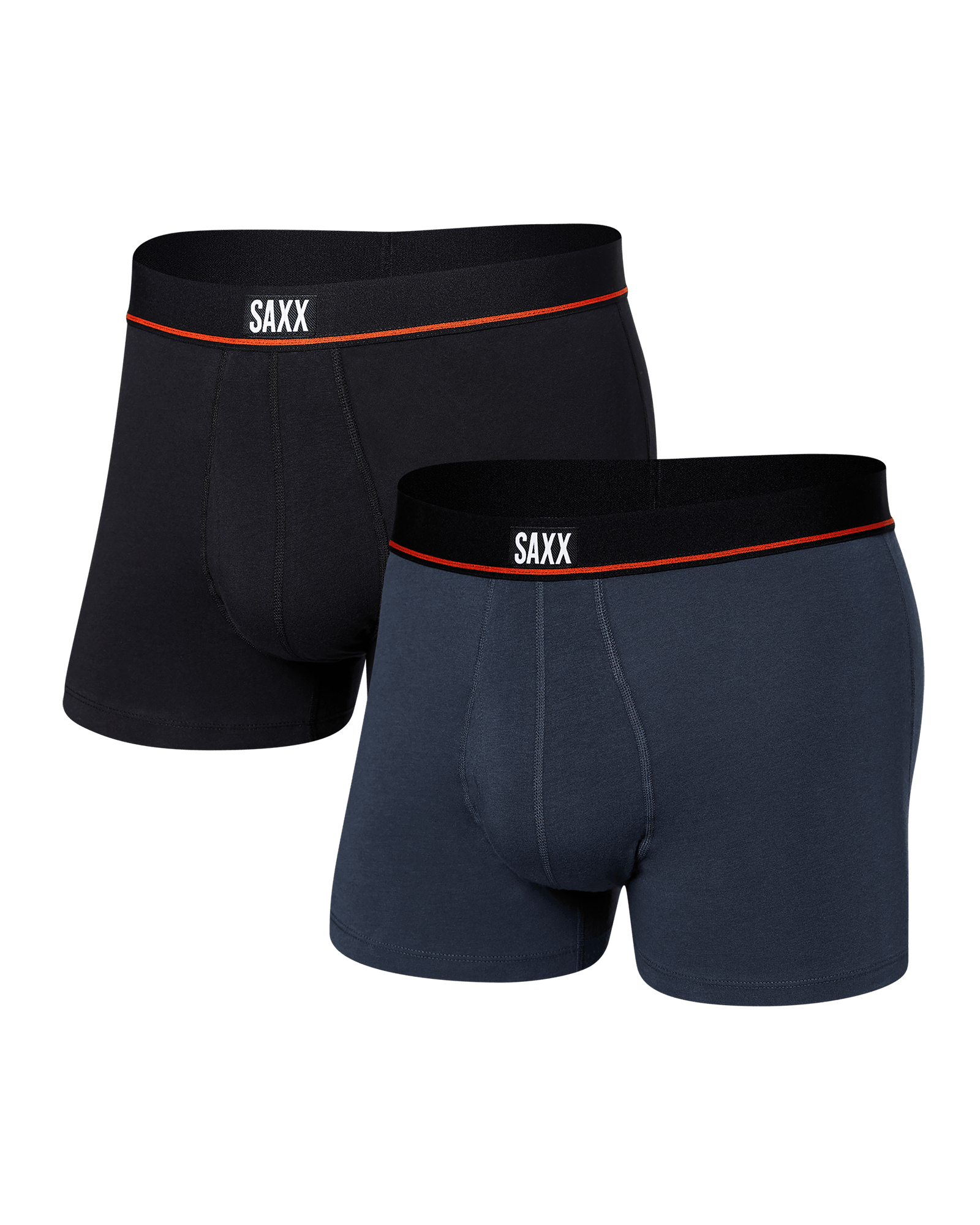 Front of Non-Stop Stretch Cotton 2-Pack Trunk in Deep Navy/Black