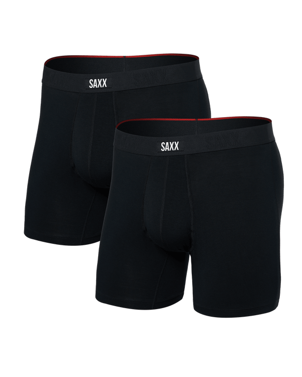 Front of Vibe Xtra (2 Pack) Boxer Brief in Black