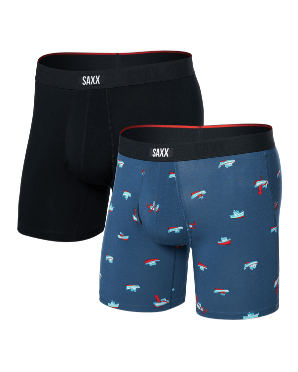 Front of Vibe Xtra Boxer Brief Fly 2 Pack in Let's Get Kraken/Black