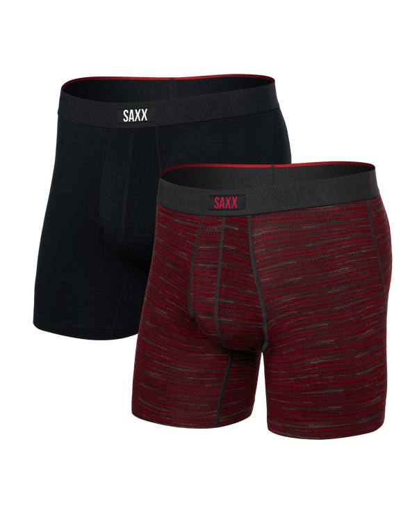 Front of Vibe Xtra (2 Pack) Boxer Brief in Spacedye Stripe/Black