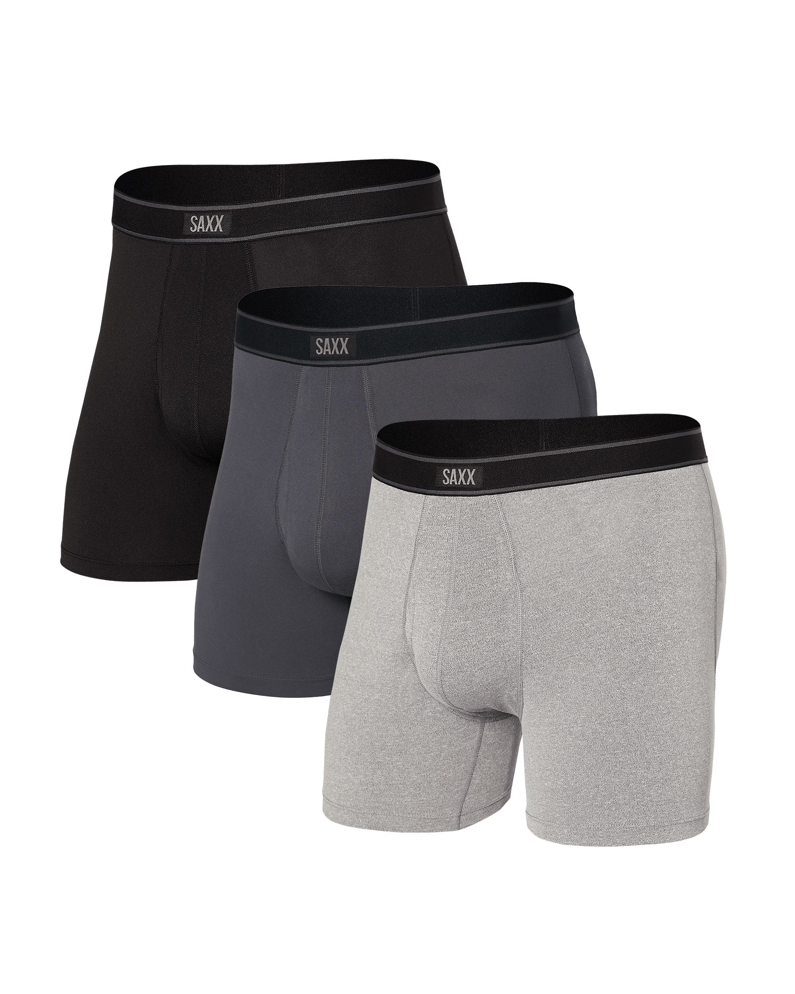 Front of Daytripper (3 Pack) Boxer Brief in Black/Graphite/Grey Heather