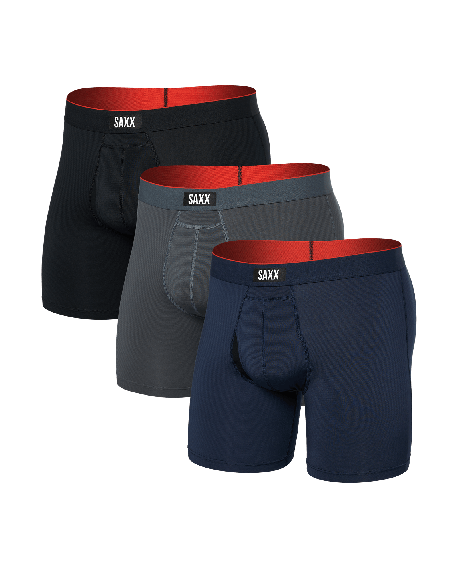 Front of Multi-Sport Mesh (3 Pack) Boxer Brief in Turbulence/Navy/Black