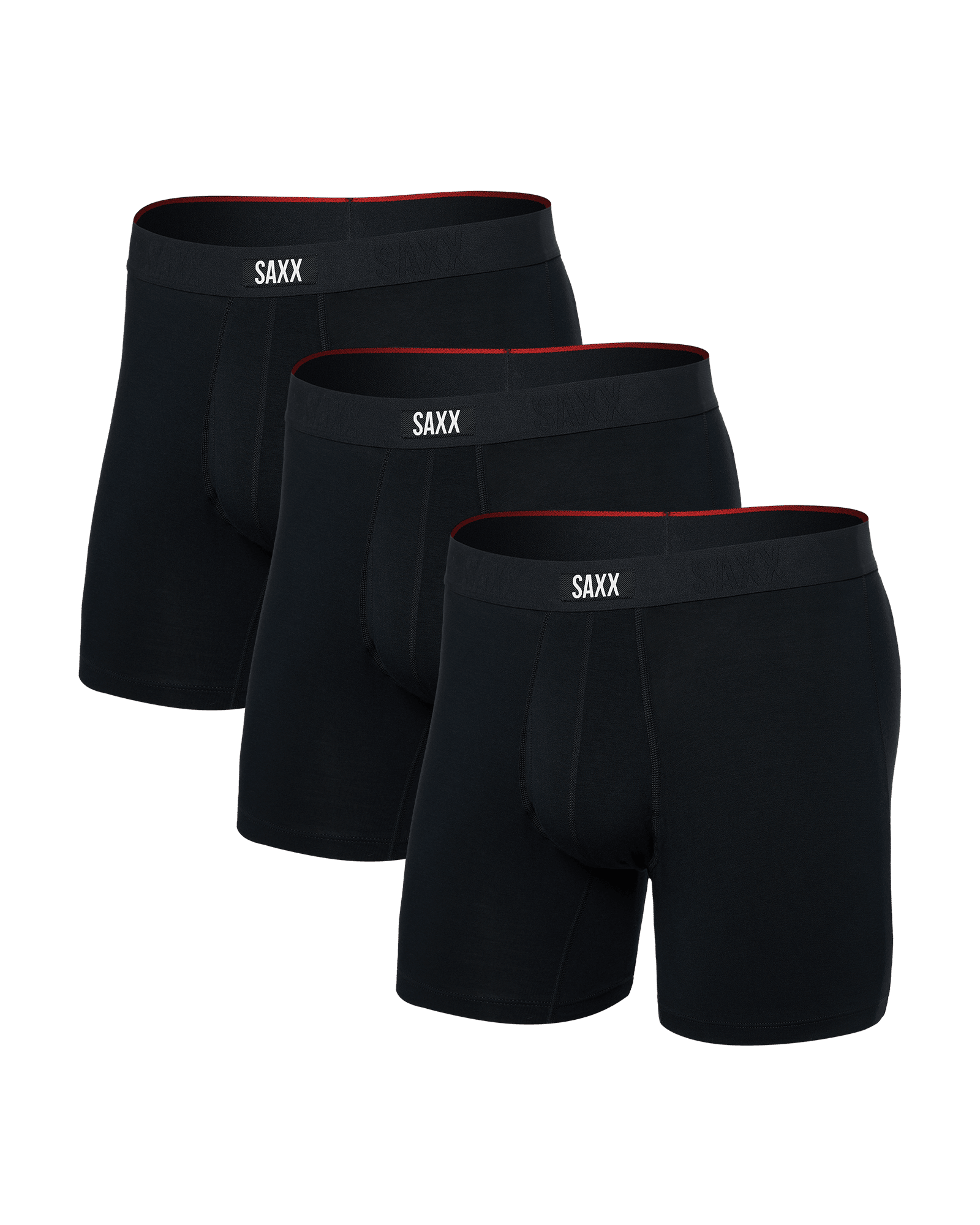 Front of Vibe Xtra (3 Pack) Boxer Brief in Black