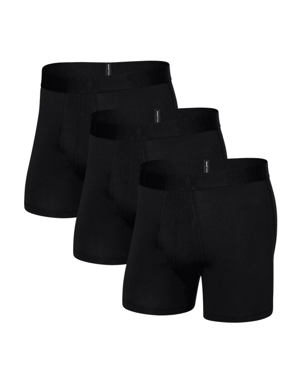 Front of Droptemp® Cooling Cotton (3 Pack) Boxer Brief in Black