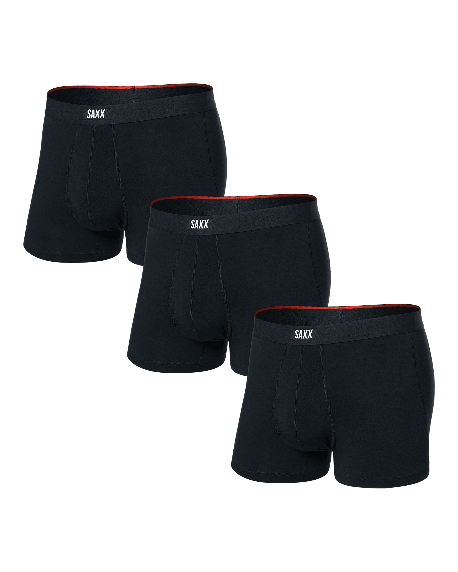 Front of Vibe Xtra Trunk Fly 3 Pack in Black