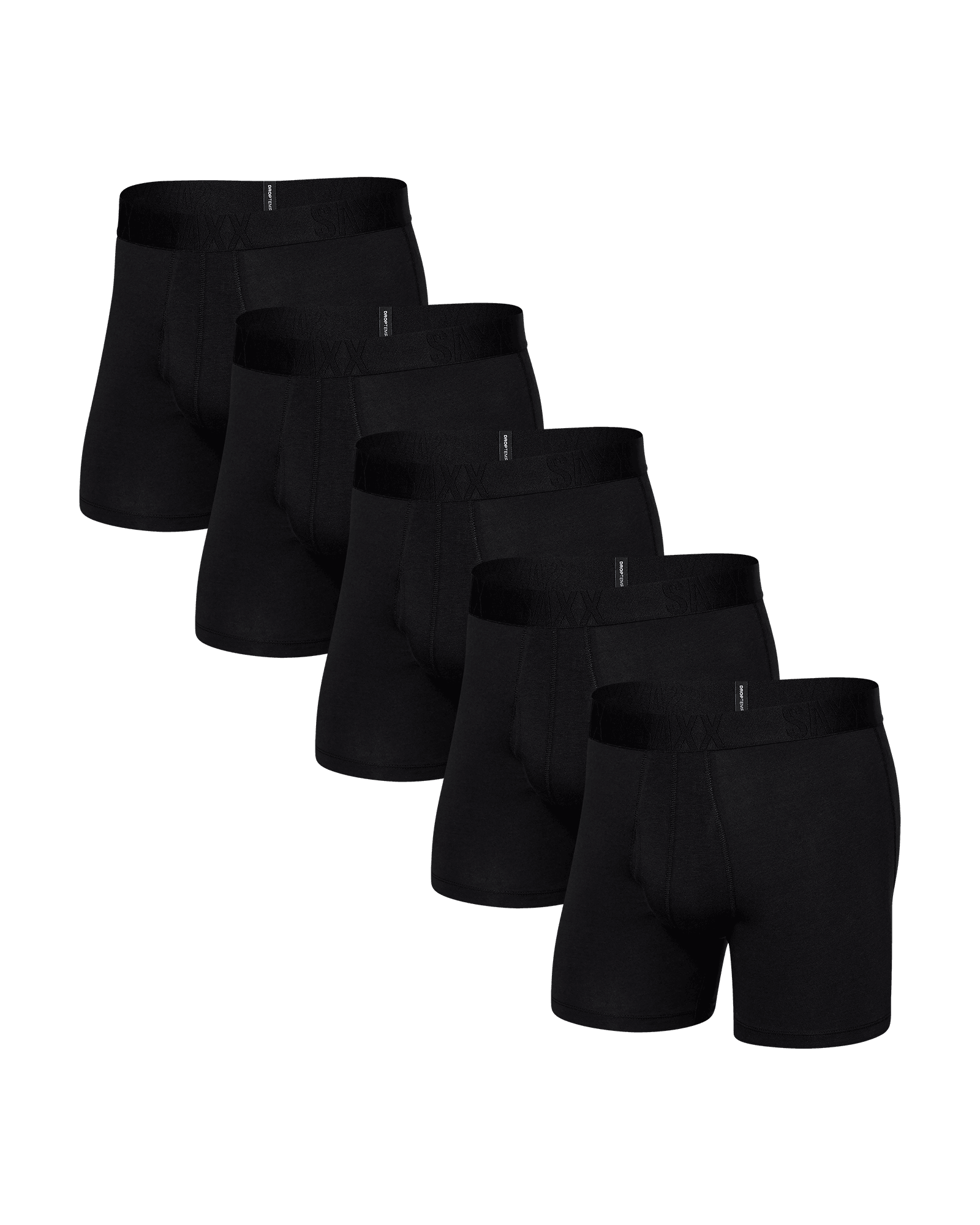 Front of Droptemp® Cooling Cotton (5 Pack) Boxer Brief in Black