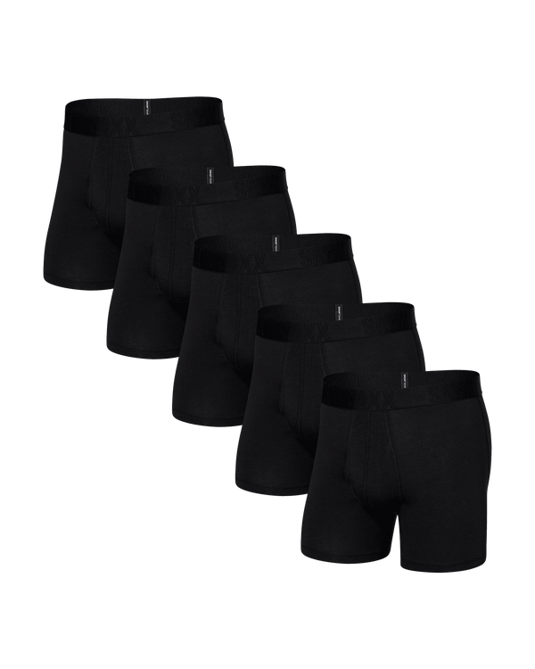 Front of Droptemp® Cooling Cotton (5 Pack) Boxer Brief in Black