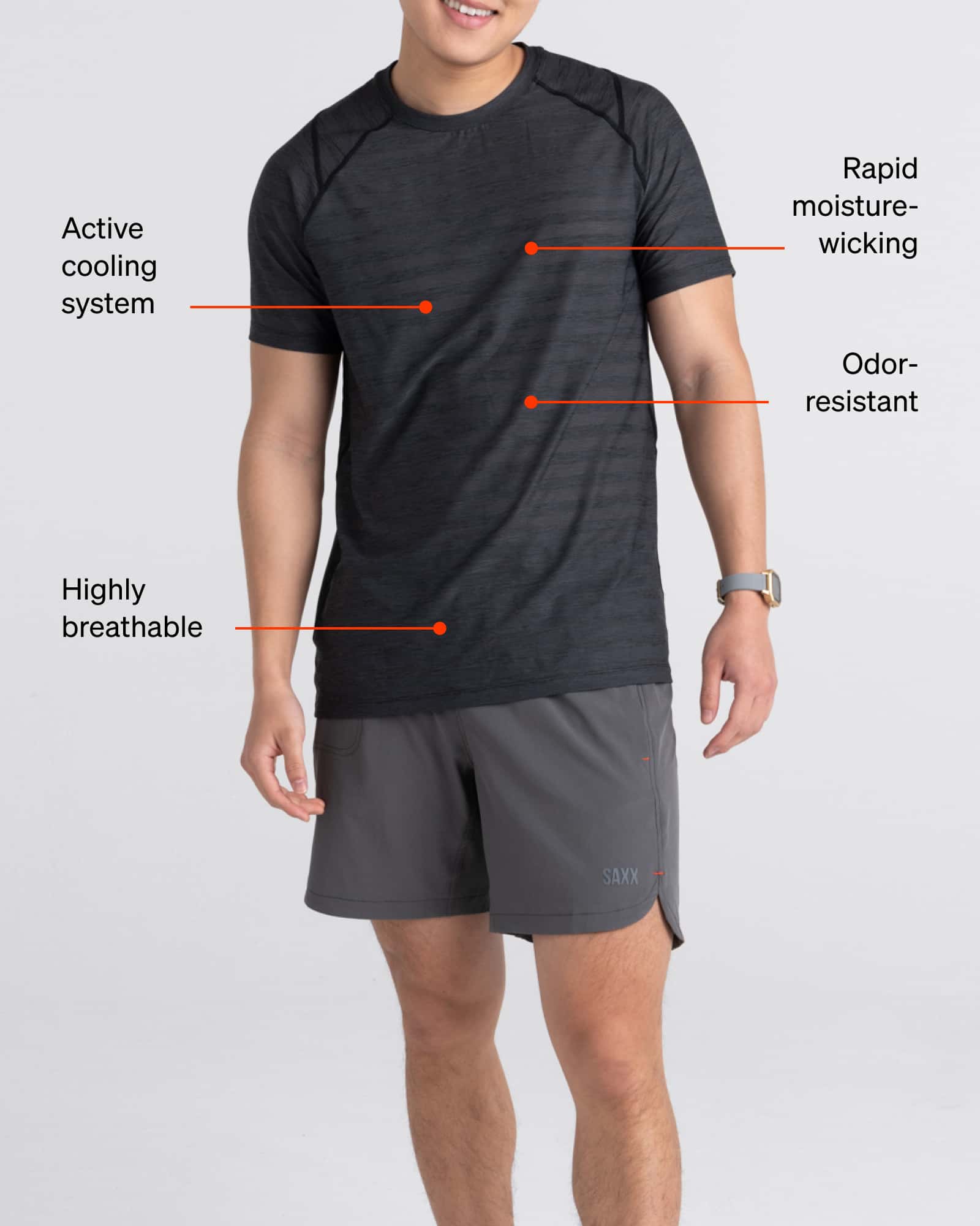 DropTemp Cooling Mesh Short Sleeve Crew technology graphic