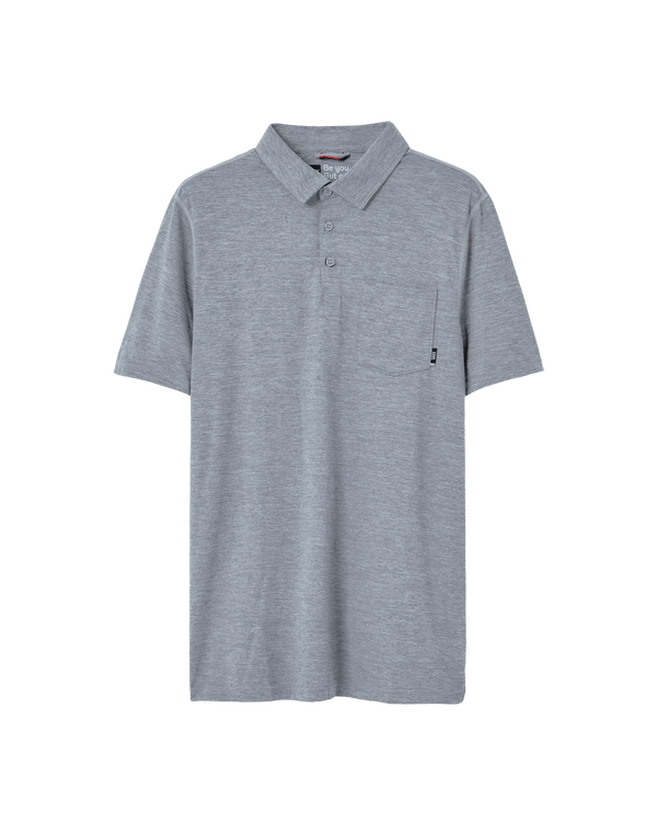 Front of Droptemp® All Day Cooling Polo in Tradewinds Heather