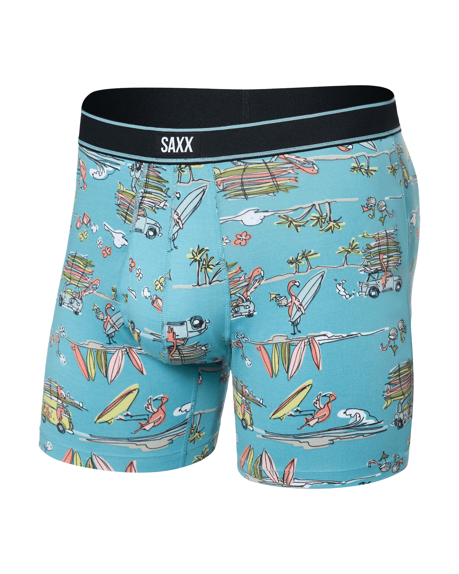 Front of Daytripper Boxer Brief Fly in Beach Or Bust-Reef Blue