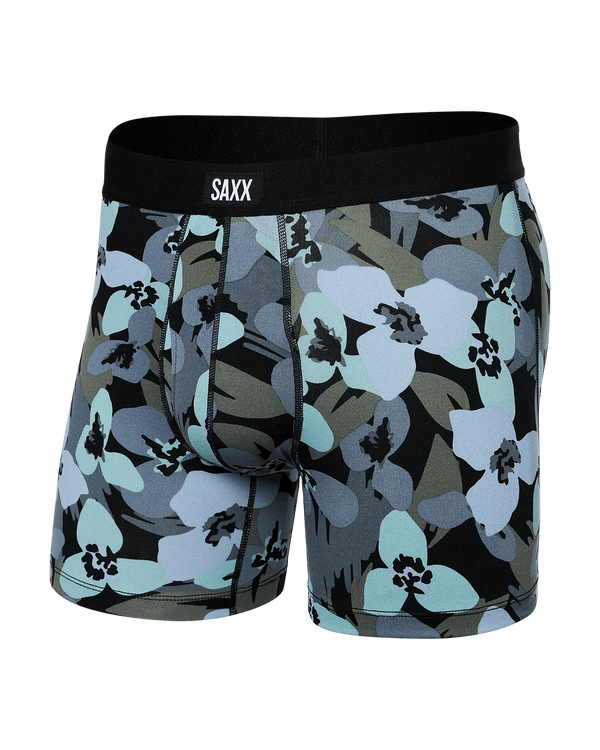 Front of Daytripper Boxer Brief in Camo Flowers- Blue Fog