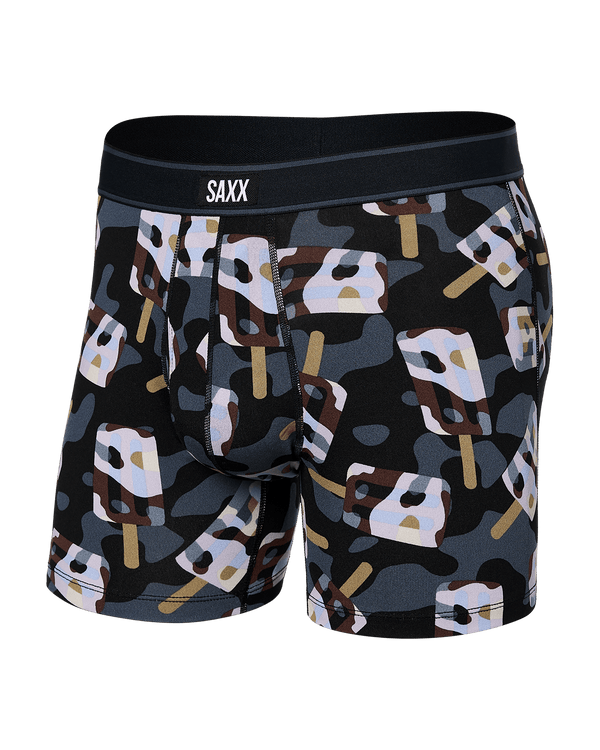 Front of Daytripper Boxer Brief in Camo Coolers- Black