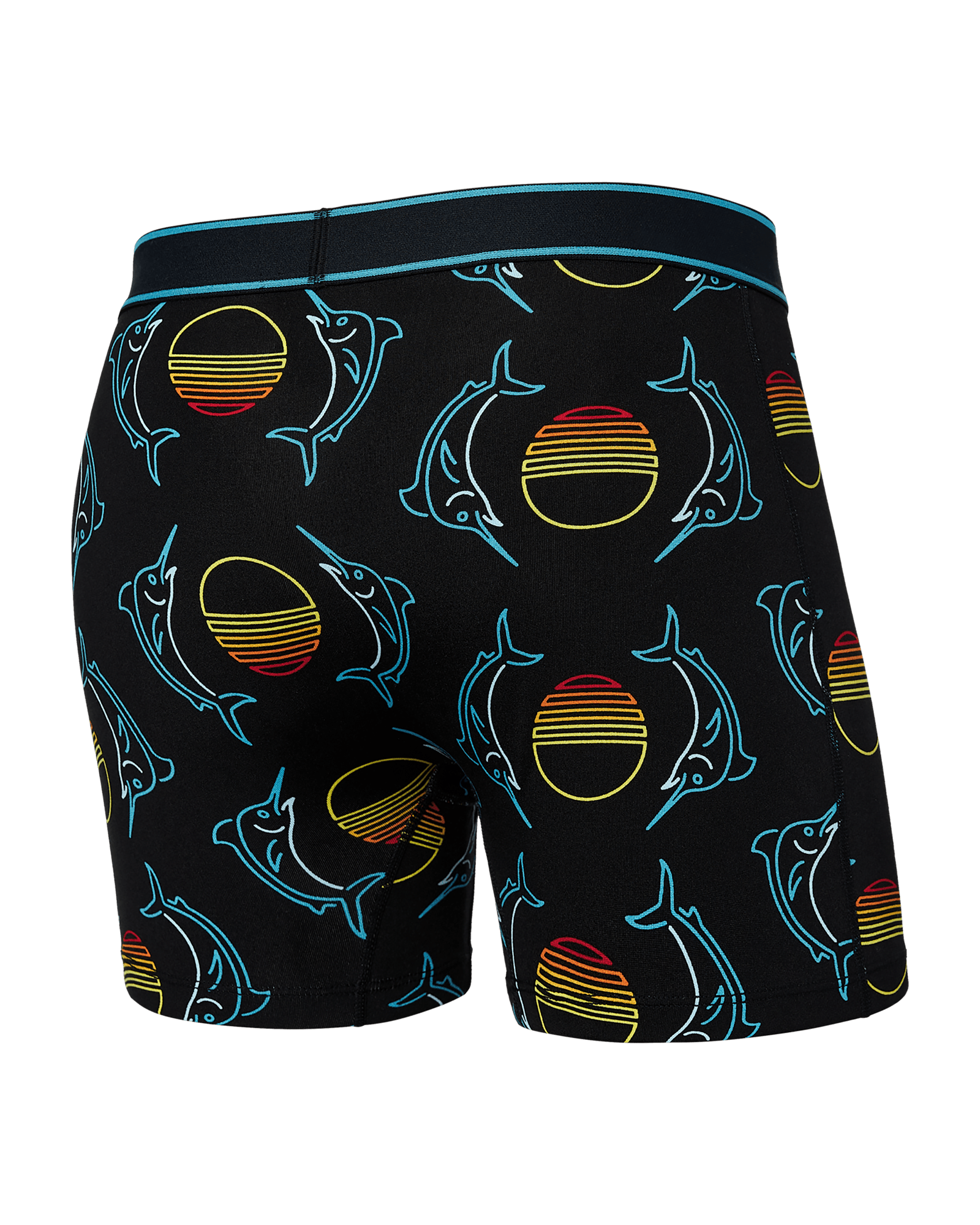 Back of Daytripper Boxer Brief in Sunset Crest- Black