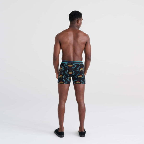 Back - Model wearing Daytripper Boxer Brief in Sunset Crest- Black