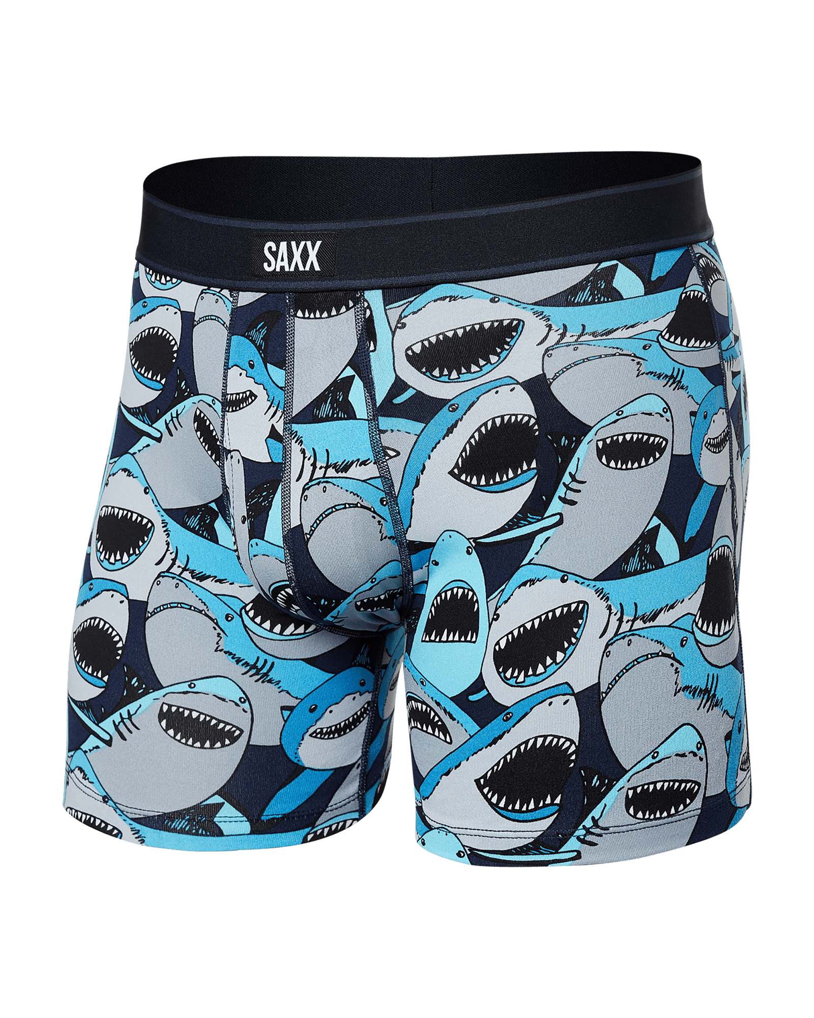 Front of Daytripper Boxer Brief Fly in Shark Tank Camo- Navy