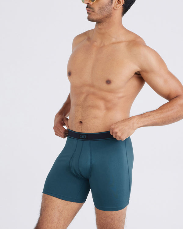 Front - Model wearing Daytripper Boxer Brief Fly 2Pk in Storm/Black