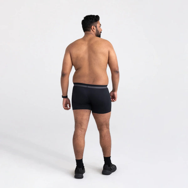 Back - Model wearing Sport Mesh Boxer Brief  Fly in Black