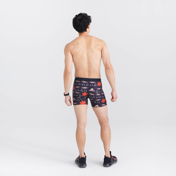 Back - Model wearing Volt Breathable Mesh Boxer Brief in National Pastime- Black