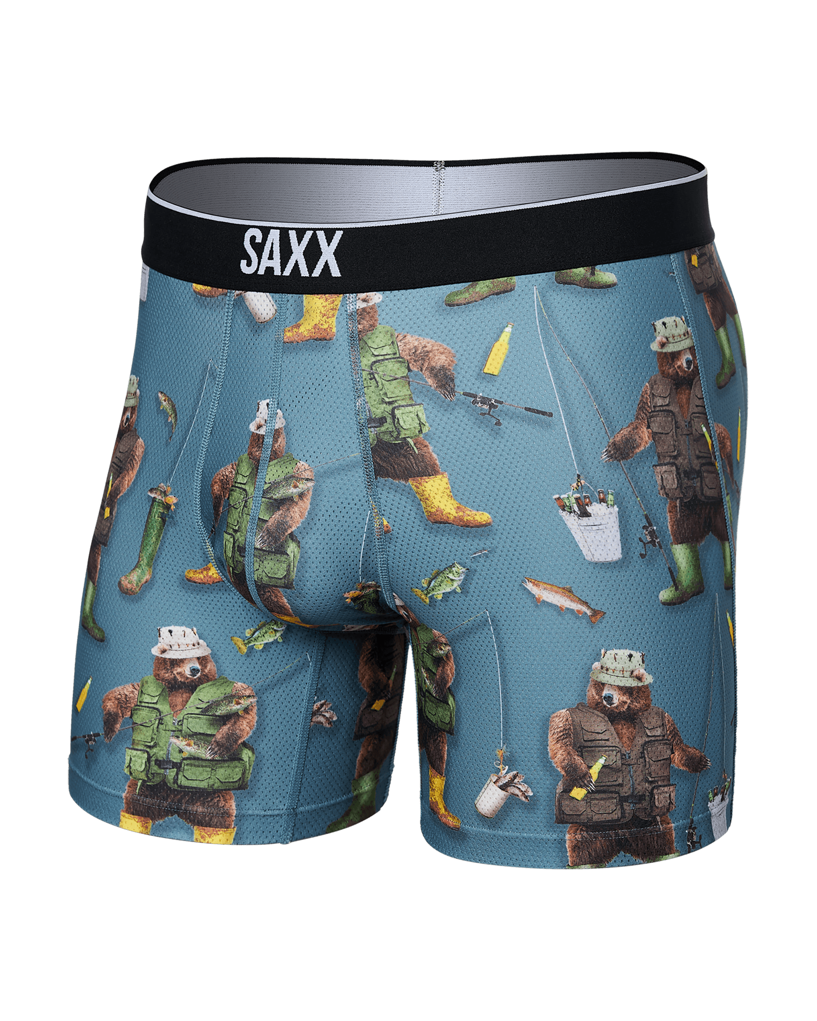 Front of Volt Boxer Brief in Water Foul- Washed Teal