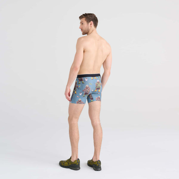 Back - Model wearing Volt Boxer Brief in Water Foul- Washed Teal