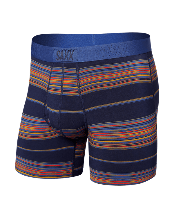 Front of Ultra Super Soft Boxer Brief in Horizon Stripe- Navy