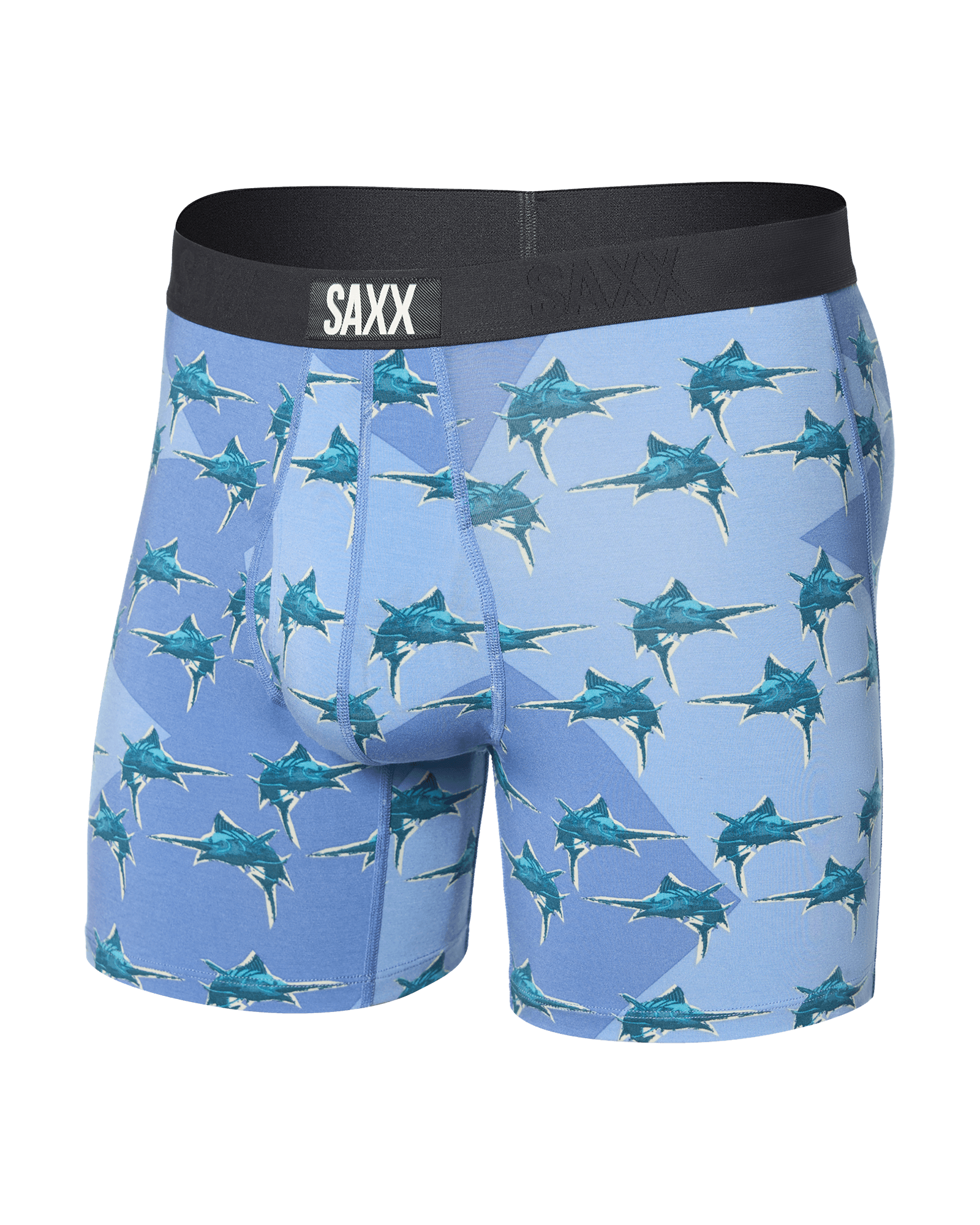 Front of Ultra Super Soft Boxer Brief Fly in Man In The Blue Suit-Blue