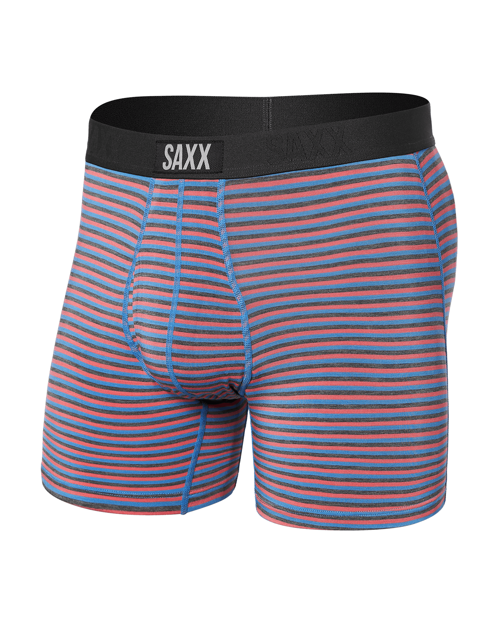 Front of Ultra Boxer Brief in Micro Stripe- Coral Pop