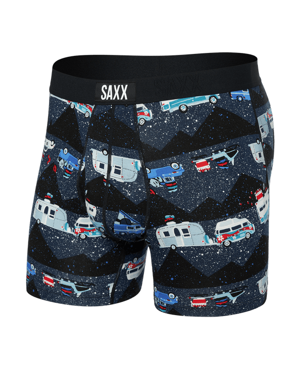 Front of Ultra Super Soft Boxer Brief in RV There Yet-Black