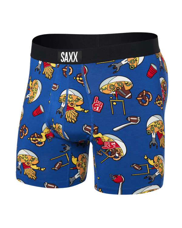 Front of Ultra Super Soft Boxer Brief in Souper Bowl-Cobalt