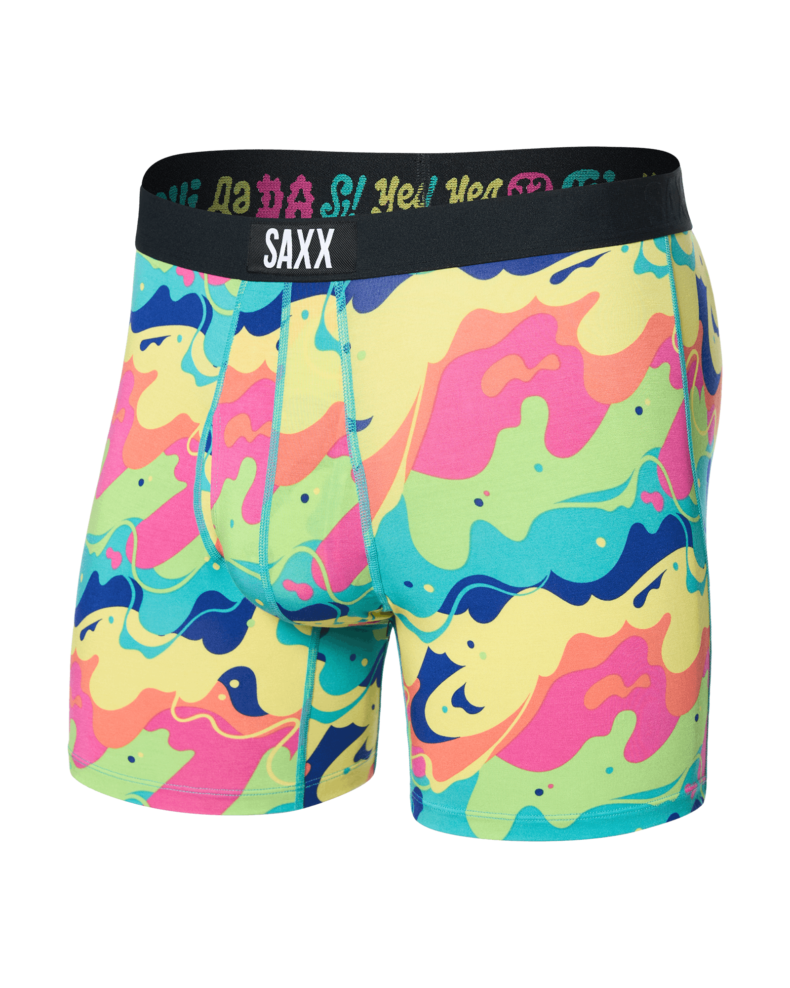 Front of Ultra Super Soft Boxer Brief Fly in Yes To That-Multi