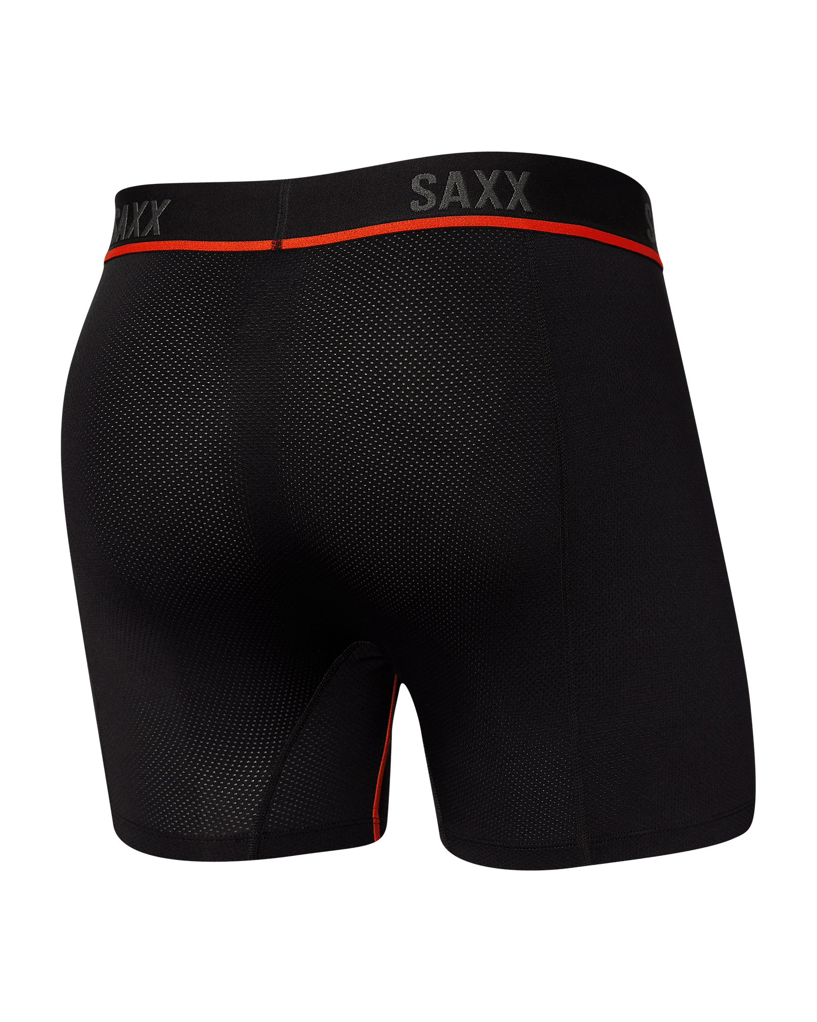 Back of Kinetic HD Boxer Brief in Black/Vermillion