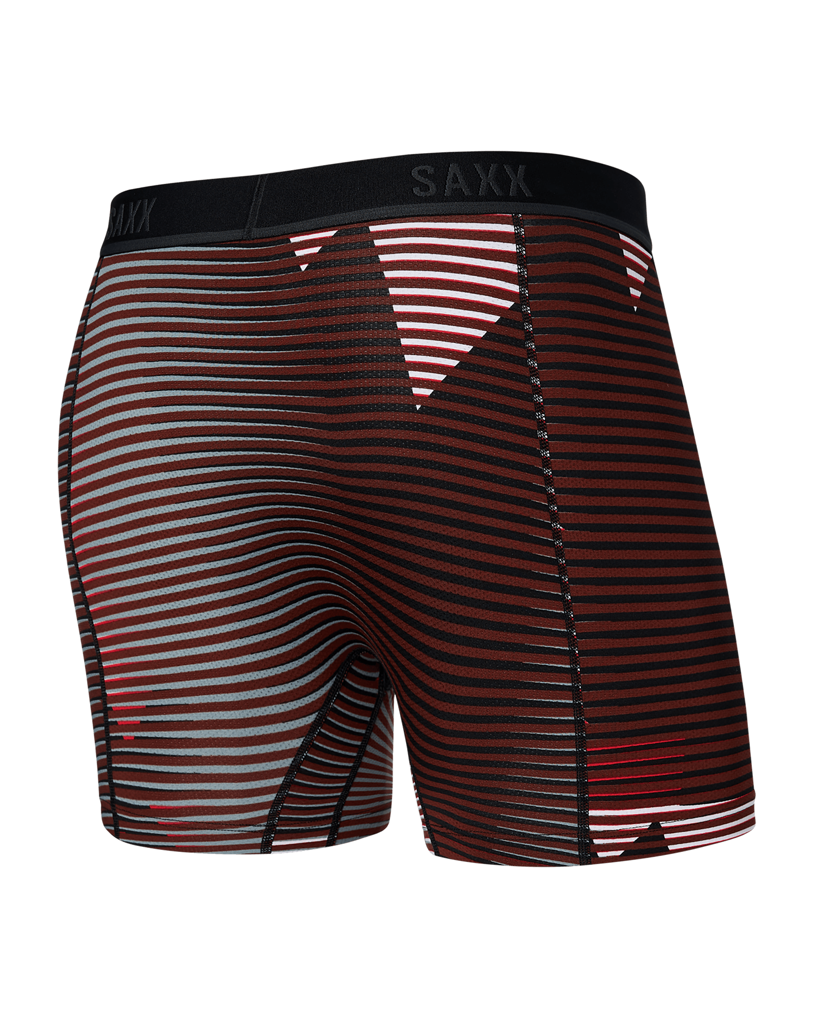 Back of Kinetic Light-Compression Mesh Boxer Brief in Optic Mountain- Dark Brick