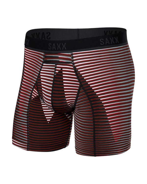 Front of Kinetic Light-Compression Mesh Boxer Brief in Optic Mountain- Dark Brick