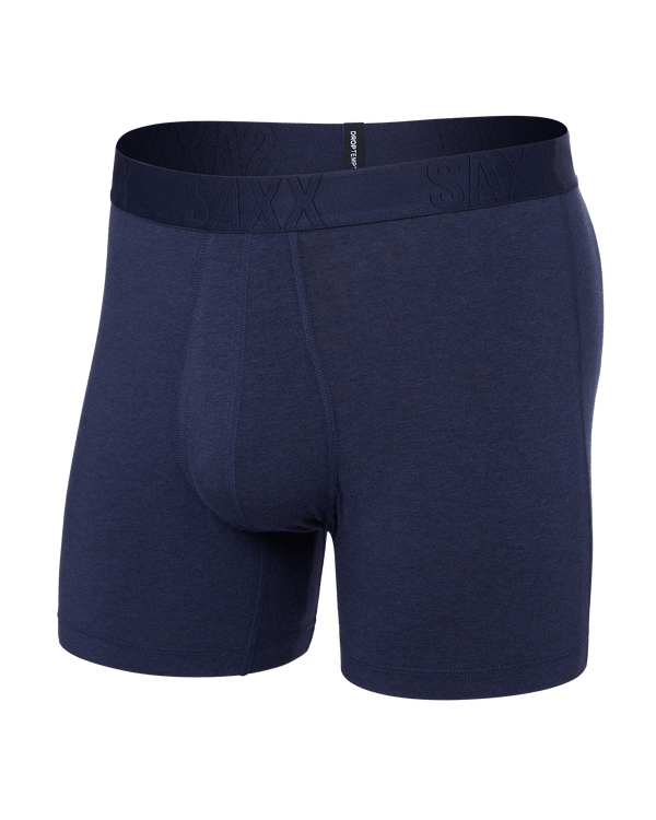 Front of Droptemp® Cooling Cotton Boxer Brief in Astro Blue Heather