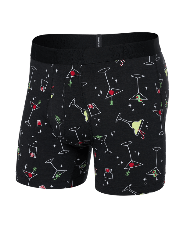 Front of Droptemp® Cooling Cotton Boxer Brief in Atomic Happy Hour-Black