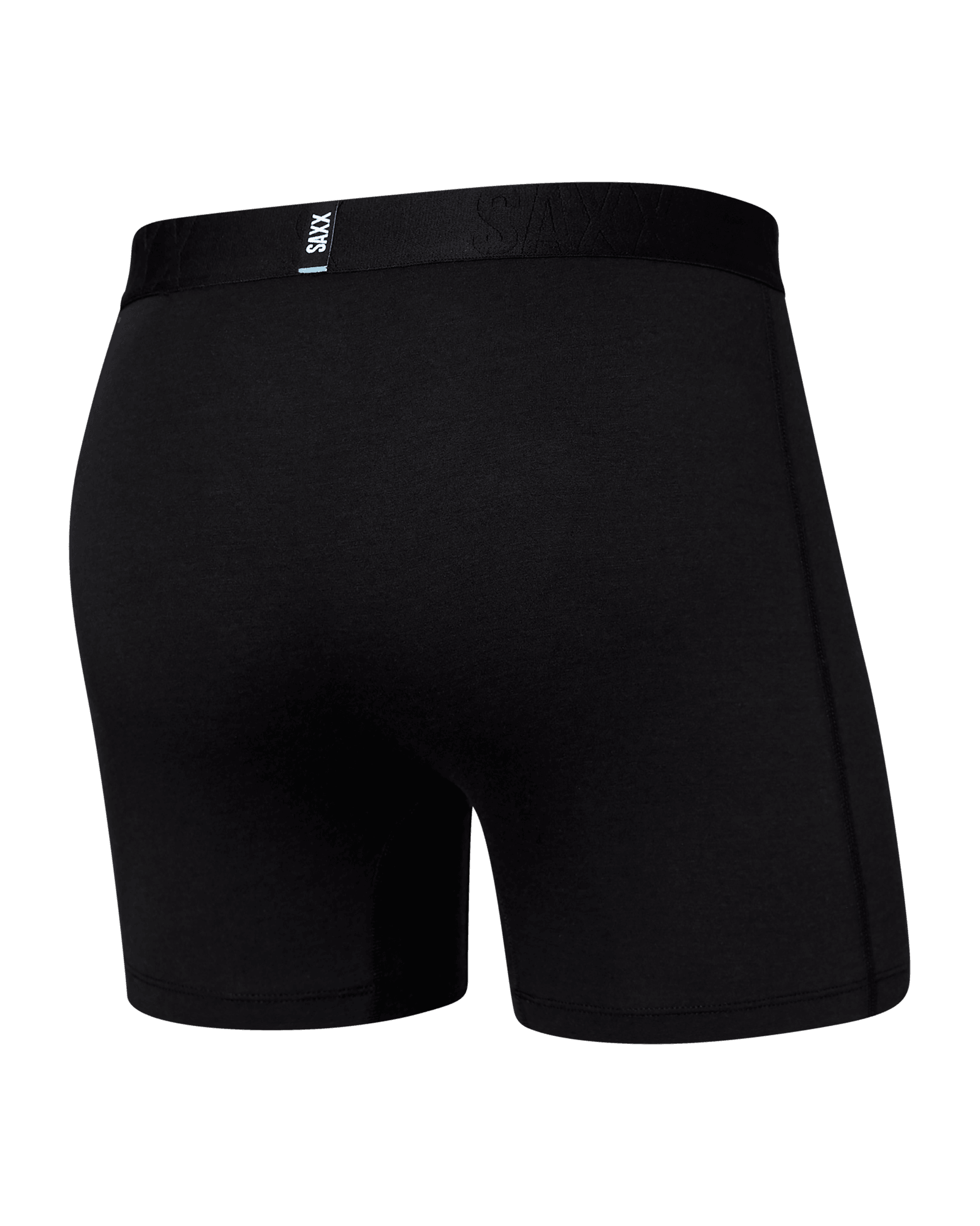 Back of DropTemp Cooling Cotton Boxer Brief in Black