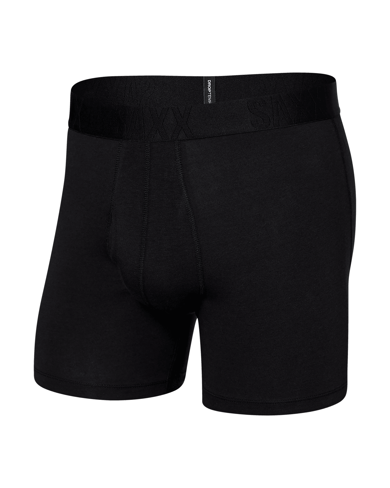 Front of DropTemp Cooling Cotton Boxer Brief in Black