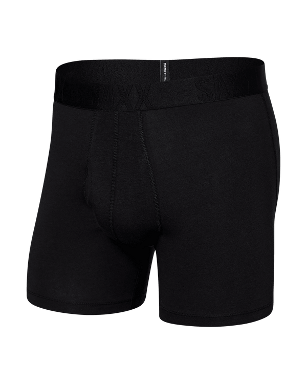 Front of DropTemp Cooling Cotton Boxer Brief in Black