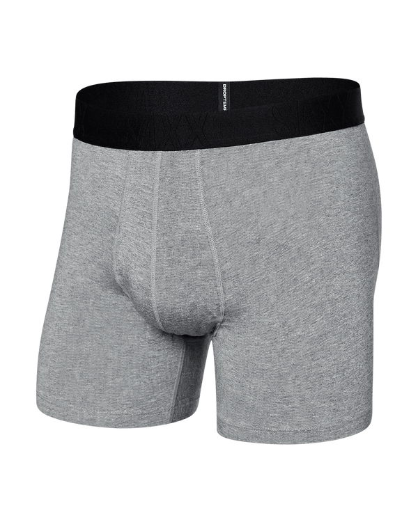 Front of DropTemp Cooling Cotton Boxer Brief in Dark Grey Heather