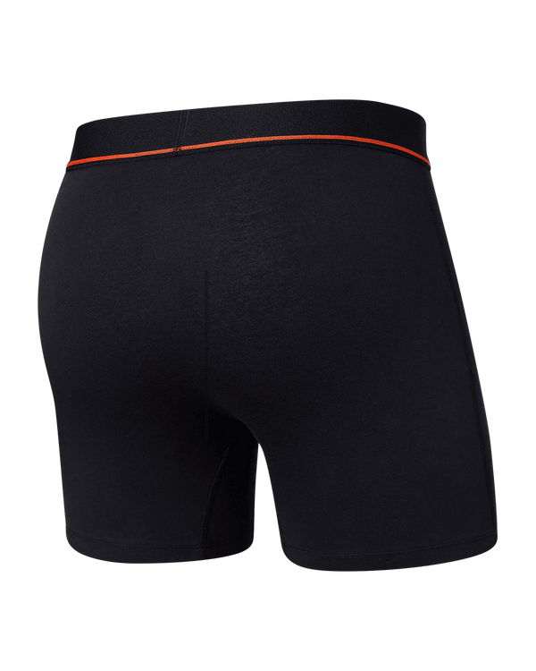 Back of Non-Stop Stretch Cotton Boxer Brief in Black